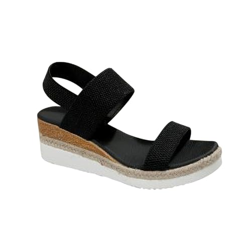 HAOLEI Sandalen Damen Leichte Bequeme Sommer Sandaletten Lässige Klassische Keilsandale Mit Niedrigem Absatz, Lässige Sandalen, Römische Sale Angebote Sandalen Mit Schnalle Sandalen Rutschfeste von HAOLEI