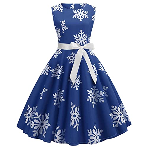 HAOLEI Weihnachtspullover Damen Weihnachtskleid Abendkleider Oversize V-Ausschnitt Hepburn Kleid Faltenrock Winter Langarm Weihnachten Kleider mit Reißverschluss Vintage Slim Fit Partykleid for Girl von HAOLEI