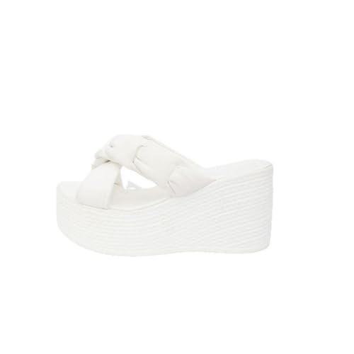 Hausschuhe Damen Leicht Robuste Sale Sandalen Wasserfest Rutschfest Plateau Slipper Mit Schleife Keilabsatz Und Dicker Sohle Pantoletten Elegant Bequeme Badeschuhe Schlappen Für Grip Halt Badelatschen von HAOLEI