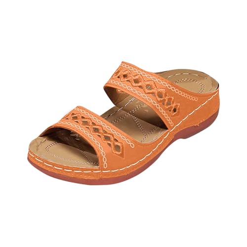 Hausschuhe Damen Leicht Robuste Sonderangebot Sandalen Wasserfest Rutschfest Vielseitige Mit Keilabsatz In Großer Größe Pantoletten Elegant Bequeme Badeschuhe Schlappen Für Grip Und Halt Badelatschen von HAOLEI