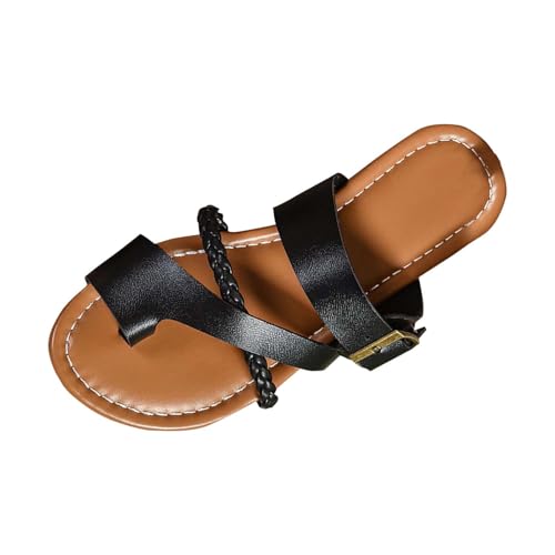 Hausschuhe Damen Mit Orthopädie Günstig Sandalen Leicht Robuste Sommer Flache Sandale Hausschuhe Badeschuhe Schlappen Wasserfest Rutschfest Sale Badelatschen Elegant Bequeme Pantoletten Für Grip von HAOLEI