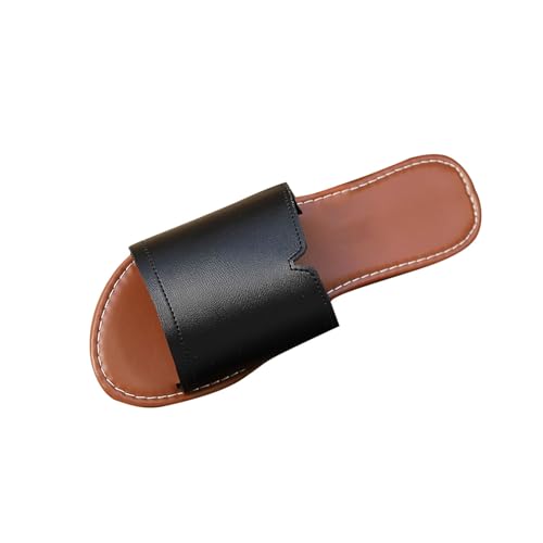 Hausschuhe Damen Mit Orthopädie Sandalen Leicht Robuste Flache Peep Toe Slipper Niedrigem Absatz Badeschuhe Schlappen Wasserfest Rutschfest Badelatschen Elegant Bequeme Pantoletten Für Grip Und Halt von HAOLEI