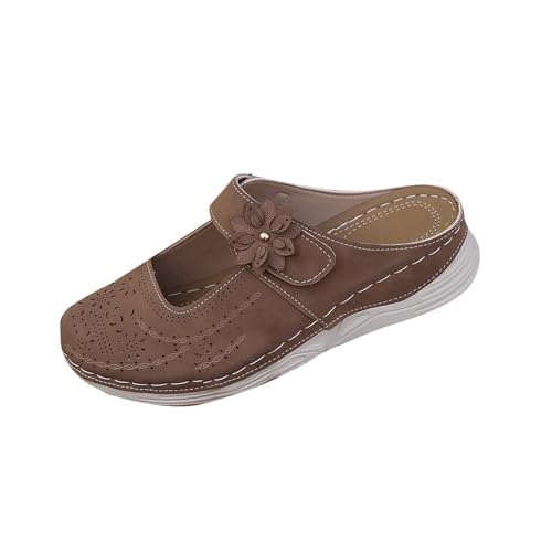 Hausschuhe Damen Wasserfest Rutschfest Sale Sandalen Elegant Bequeme Atmungsaktive Mit Dicker Sohle Und Keilabsatz Badelatschen Für Grip Halt Pantoletten Orthopädie Badeschuhe Schlappen Leicht Robuste von HAOLEI