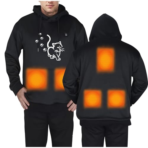 Herren Beheizbare Hoodie Warme, Beheizte Unisex Kapuzenpullover Outdoor, Sale Heizpullover USB Elektrische Winter Smart Heating Mode Kapuzen Sweatshirt Fünf Zonen Heizoberteil Elektro Heizbekleidung von HAOLEI