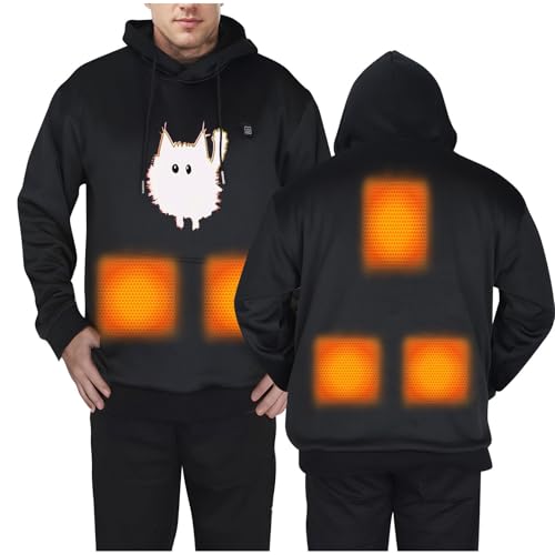 Herren Beheizbare Hoodie Warme, Beheizte Unisex Kapuzenpullover Outdoor, Sale Heizpullover USB Elektrische Winter Smart Heating Mode Kapuzen Sweatshirt Fünf Zonen Heizoberteil Elektro Heizbekleidung von HAOLEI