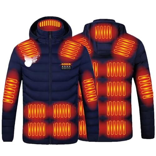 Herren Beheizbare Jacke Warme Dicke, Sale Unisex Winter Zone 21 Vier-Steuerung USB Smart Konstante Temperatur Elektrische Heizkleidung Beheizte Jacke Baumwollkleidung Winterjacke Warme Dicke von HAOLEI