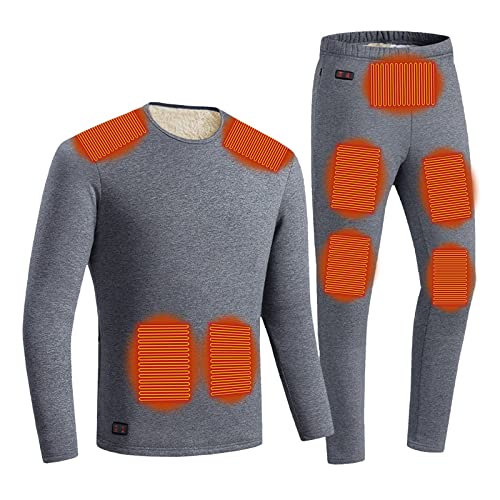 Herren Beheizbare Unterwäsche Set Warme Dicke Beheizte Pyjama Set 12 Zonen Oberteil + 6 Zonen Hose Elektrische Heizung Mit Doppelter Steuerung Wärmend Und Wasserdicht Plus Fleece Unterwäsche Set Herren Beheizbare Unterwäsche Set Warme Dicke Beheizte Pyjama Set 12 Zonen Oberteil + 6 Zonen Hose Elektrische Heizung Mit Doppelter Steuerung Wärmend Und Wasserdicht Plus Fleece Unterwäsche Set von HAOLEI