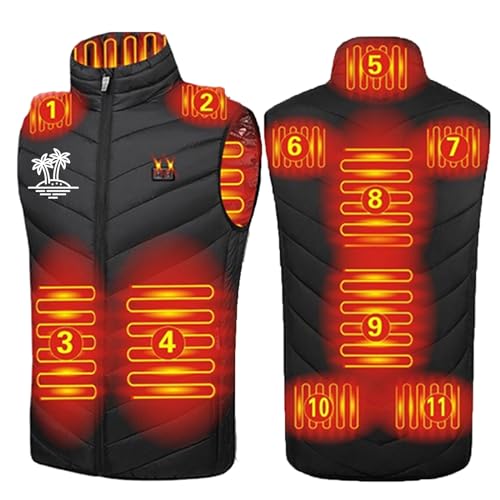 Herren Beheizbare Weste Leichte Aus Baumwolle Unisex Winterwarme Dual Control Elf Zonen Intelligente Elektrische Heizweste Mit Konstanter Temperatur Beheizte Steppweste Sale Heated Vest Intelligente von HAOLEI