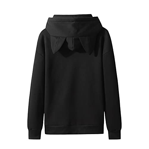 Herren Fleece Sweatshirt Oberteile Mit Katzenohren, Sale Hoodie Top Lässiger Mode, Kapuzenpullover Klassisch Aus Hochwertiger, Langarmshirt Weich Bequem Fleecejacke Tunnelzug Und Kapuze Und Taschen von HAOLEI