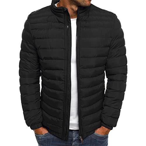 Herren Winterjacke Leichte Warme, Sonderangebot Steppjacke Weich Bequem, Daunenjacke Dicke Strapazierfähige, Wintermantel Lässige Mode, Einfarbige Outdoorjacke Aus Baumwolle, Modische Skijacke von HAOLEI