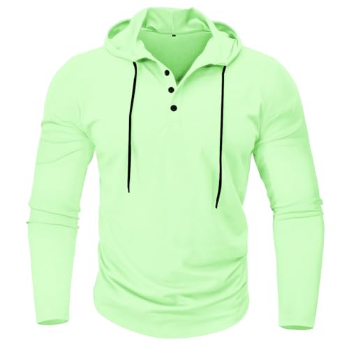 Hoodie Herren Komfortabel Sale Pullover Mode Sweatshirt Lässiger Einfarbiges Kapuzenpullover Langarm Sweatshirt Mit Knopfverschluss Sweatjacke Herren Atmungsaktiv Hoodie Klassisch von HAOLEI