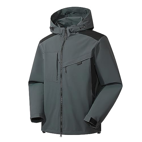 Regenjacke Damen Leicht Atmungsaktiv, Übergangsjacke Wasserdicht, Regen Und Winddichte Kapuzenjacke Mit Langen Ärmeln, Sale Fahrradjacke Mehrzweck, Softshelljacke Sport Windjacke Lässige von HAOLEI