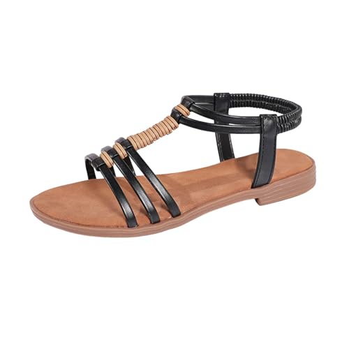 Sandalen Damen Für Grip Und Halt Sale Hausschuhe Mit Orthopädie Flache Sandalen Mit Offener Spitze Badelatschen Leicht Robuste Pantoletten Wasserfest Rutschfest Badeschuhe Schlappen Elegant Bequeme von HAOLEI