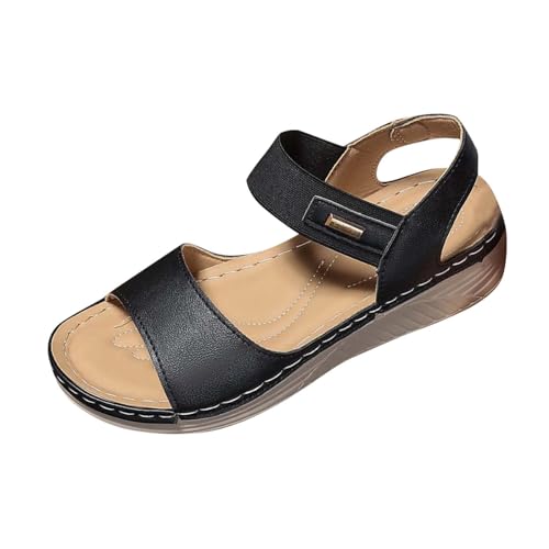Sandalen Damen Wasserfest Rutschfest Befristetes Angebot Hausschuhe Elegant Bequeme Flache Retro Sandalen Sale Badelatschen Für Grip Und Halt Pantoletten Mit Orthopädie Badeschuhe Schlappen Leicht von HAOLEI