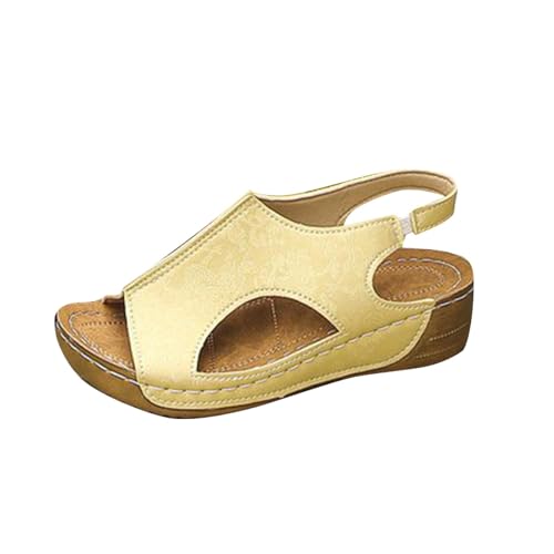 Sandalen Damen Wasserfest Rutschfest Hausschuhe Elegant Bequeme Sommersandalen Mit Keilabsatz Und Dicker Sohle Badelatschen Für Grip Halt Pantoletten Orthopädie Badeschuhe Schlappen Leicht Robuste von HAOLEI