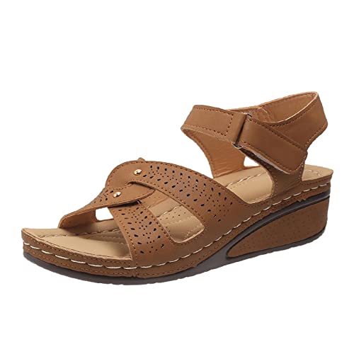 Sandalen Damen Wasserfest Rutschfest Sale Clearance Hausschuhe Elegant Bequeme Große Mit Keilabsatz Und Dicker Sohle Einem Riemen Badelatschen Für Grip Halt Pantoletten Orthopädie Badeschuhe Schlappen von HAOLEI