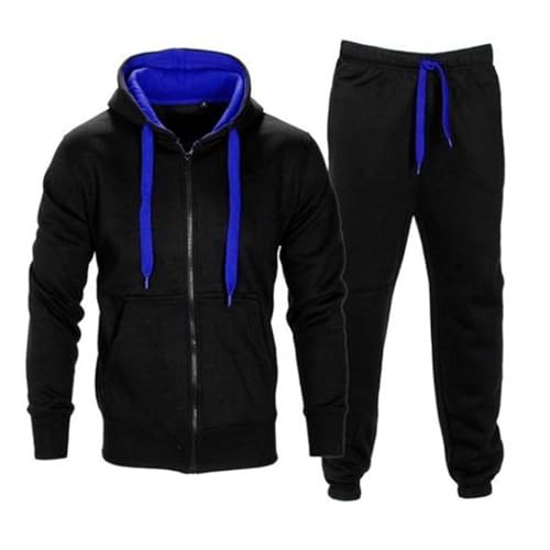 Trainingsanzug Herren 2-Teilig Jogginganzug Atmungsaktiv Sportanzug Hausanzug Lässiger Einfarbiger Langärmeliger Kapuzenpullover Mit Kordelzug Und Hose Freizeitanzug Tracksuit Loungewear von HAOLEI