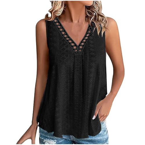 Unterhemden Damen Alle Angebote Neues Court Lock V-Ausschnitt Tank Top Tanktop Kühl Atmungsaktiv Trägershirt Weich Bequem Oberteil Lässige Mode Träger Top Elegant Schick von HAOLEI