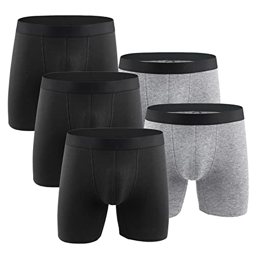 Unterhosen Männer Baumwolle Weiche, Sale Clearance Boxershorts Herren Hochwertige Unterwäsche, Übergröße Boxershorts Erweiterter Stil Einfarbig Bequeme Sport Underwear （4PC,5PC,6PC,8PC） von HAOLEI