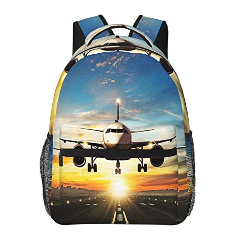 HAOSOFT Rucksack Jungen Mädchen Fliegendes Flugzeug Laptop Rucksäcke Kinder, Kinderrucksack Schulrucksack Daypack für Herren Damen Schule von HAOSOFT