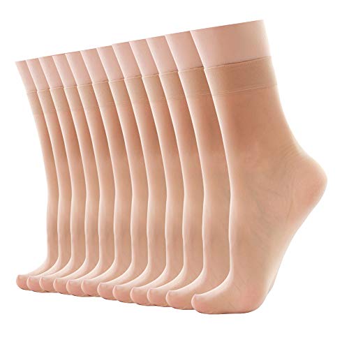 Damen-Socken, knöchelhoch, Nylon, transparent, 12 Packungen (in Verpackung) Gr. One size, nude von HAOWA