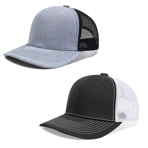 HAPEE Baseballkappen für Herren, Trucker, Klassische Snapback-Kappe mit Farbblockierung (DE/NL/SE/PL, Alphanumerisch, Einheitsgröße, D-2P03) von HAPEE