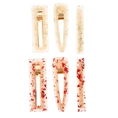 HAPINARY 6stücke Damen Floral Haarspangen Retro Acryl Quadratisch Haarclips Haarnadeln von HAPINARY