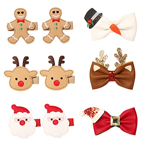 HAPINARY 9er Weihnachts-haarspangen Mit Seitlichen Clips Cartoon-design Kinder-haarschmuck Leicht Zu Tragen von HAPINARY