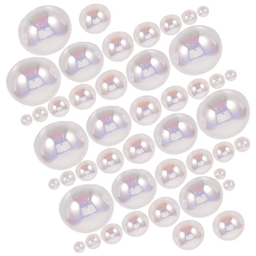 HAPINARY 1 Box Pflaumenblüten Nagelkunst Zubehör Sets Edelsteine Damen Goldperlen Perlenboxen Buchstabenanhänger Halskette Schmuck Nageldekoration Dekoration Kunststoff Weiß von HAPINARY