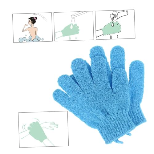 HAPINARY Exfoliating Handschuhe Für Dusche Fünf Finger Körperpeeling-mitts Für Männer Und Frauen Blau Für Seifen Duschgels Und Körperpflegeprodukte von HAPINARY