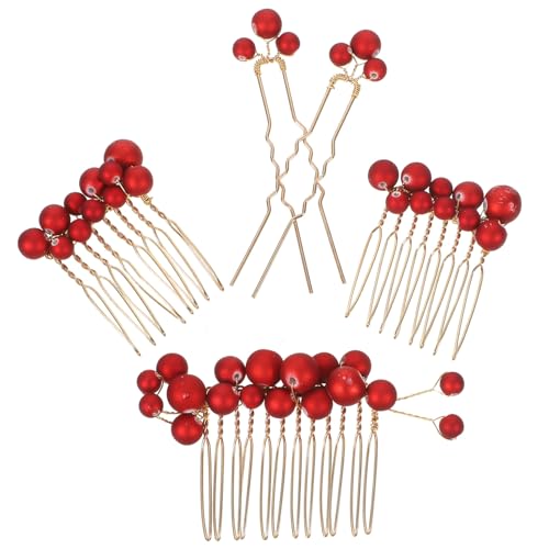 HAPINARY 1satz Braut-haaraccessoires Haarkämme Haarnadeln Mit Grünen Perlen Und Goldfarbener Drahtverzierung Eleganter Haarschmuck Für Hochzeiten Und Besondere Anlässe von HAPINARY