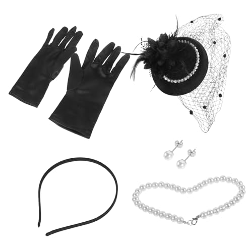 HAPINARY 1 Satz Tea-party-fascinator-hut Fascinator-hut-set 1920er-jahre-accessoires Für Damen Pillbox-mütze Accessoires Im Farbschleier-stirnband Plastik Zubehör Abschlussball Braut von HAPINARY