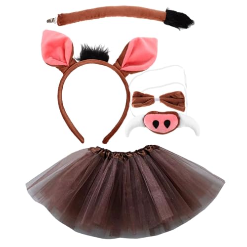 HAPINARY Schweinekostüm-set Mit Ohren Stirnband Rock Tierkostüm Als Partyzubehör Und Performance-requisite von HAPINARY