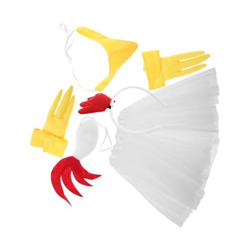 HAPINARY 1satz Hühner-kostüm-set Für Frauen Teiliges Festival-cosplay Mit Stirnband Und Rock Für Halloween Und Feiern Tierkostüm Zubehör Für Partys von HAPINARY