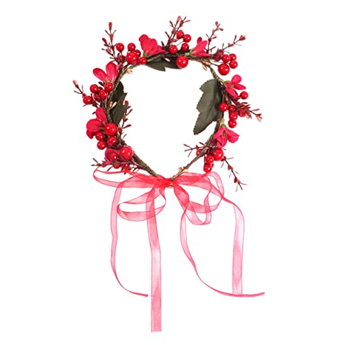 HAPINARY Blumen-haarreif Braut-stirnband Party-haarband Elegante Simulation Beeren Kopfschmuck Modisches Haar-accessoire Für Hochzeit von HAPINARY
