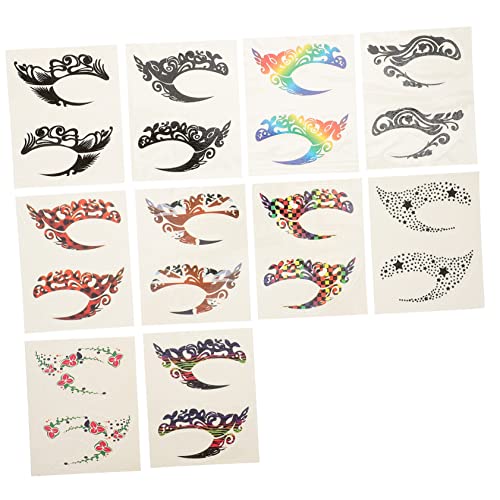 HAPINARY Halloween Special 10 Paar Selbstklebende Eyeliner-aufkleber Temporäres Augen-make-up 20 Stück Gemischt Für Partys von HAPINARY