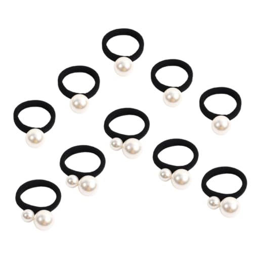 10 Stk Perle Haargummi perlenhaarreif elastisches Haargummi Haarschmuck für Damen Doppelperlen-Haargummi Haargummi für Mädchen große Perle Haarring Haarseil Kopf binden Fräulein von HAPINARY