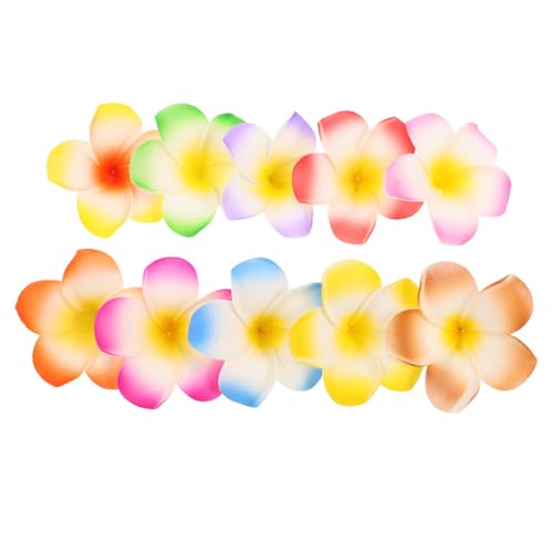 HAPINARY 10stücke Haarspangen Aus Kunststoffblumen Für Damen Plumeria-haarblumenspange Mit Blumen Fürs Haar Bunte Blumenspangen Für Tropische Anlässe von HAPINARY