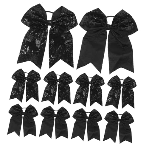 HAPINARY 10 Stück Teiliges Cheerleader haarschleifen Strapazierfähigem Glatte Oberfläche Schont Haare Paillettenverziert Elastische Haarbänder für Mädchen Modische Haarschleifen für Alltag von HAPINARY