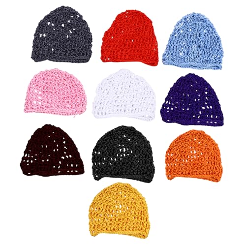 HAPINARY 10 Stück Teiliges Häkel Haarnetz Atmungsaktive Schlafhaube für Damen Weiches Netzhaarnetz Praktischer Haarschutz Beim Schlafen Geeignet für Bad und Nachtpflege Zufällige Farbe von HAPINARY