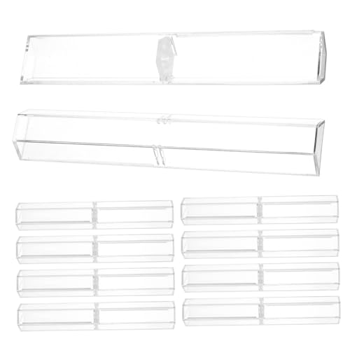 HAPINARY 10 Stück Teiliges Transparentes Sechseckiges Pen Case Klarer Kugelschreiber und Bleistifthalter Leicht als Geschenkbox und Aufbewahrung für Füller und Kulis von HAPINARY