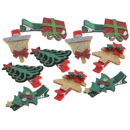HAPINARY 10 Stück Weihnachts-haarspangen Mit Druckknöpfen Kinder-haarschmuck Weihnachtshaare Dekoration Mehrfarbig Für Mädchen von HAPINARY