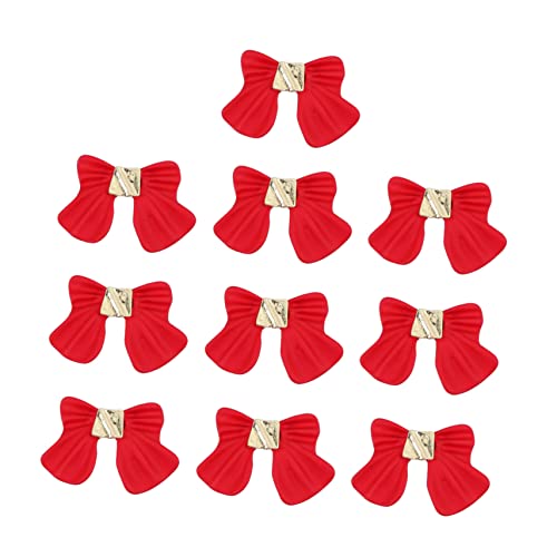 HAPINARY 10St Bogenverzierungen Schleifennagel deklas Nail-Art-Stollen Mini-Bögen shöne bescherung hochzeitslaken aufkleber Nagelanhänger aus Legierung Maniküre- Zinklegierung rot von HAPINARY