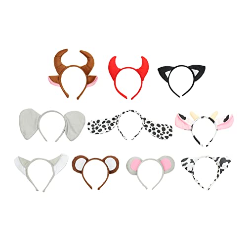HAPINARY 10stücke Pack Stirnband Mit Tierohren-design Dekoratives Party-haarband Cartoon-kopfbedeckung Für Mädchen von HAPINARY