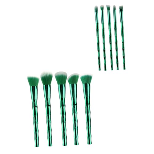 HAPINARY 10stücke Bambus Make-up Pinsel Kosmetikpinsel Kit Augenbrauenpinsel Tragbar Verblenden Konturieren Lidschatten Highlighter Grundierung Reinigen von HAPINARY