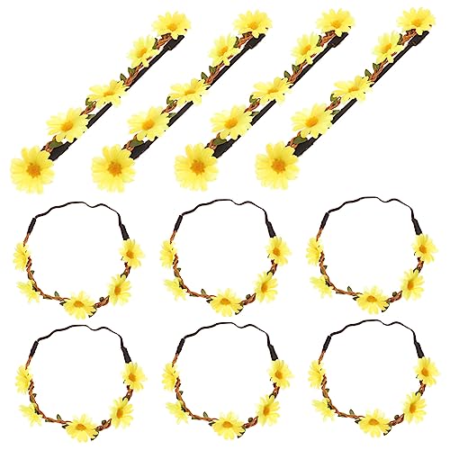 HAPINARY 10stücke Blumenstirnband Mit Gänseblümchengirlanden Kopfschmuck Für Frauen Hochzeit Party Fotografie Requisiten Stirnbänder Haaraccessoires von HAPINARY