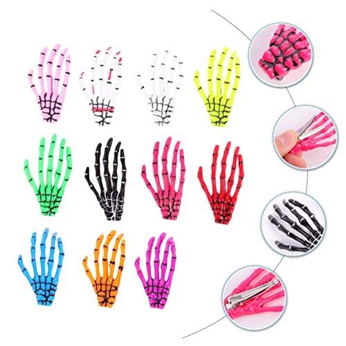HAPINARY 11stücke Leuchtende Skeletthand Haarspangen Für Frauen Halloween Haarschmuck Mit Gruseligem Design Für Festlichkeiten Und Partys von HAPINARY