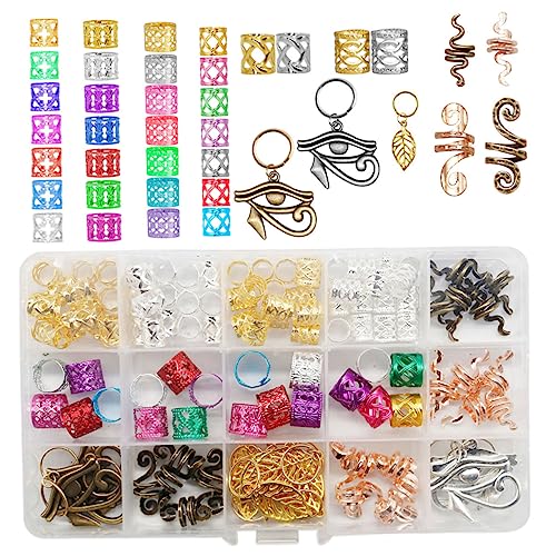 HAPINARY 116Stücke Teiliges Dreadlock Schmuckset Haarperlen und Anhänger für Zöpfe Leichtes und Haltbares Zubehör zur Haardekoration für Kreative Styles und von HAPINARY