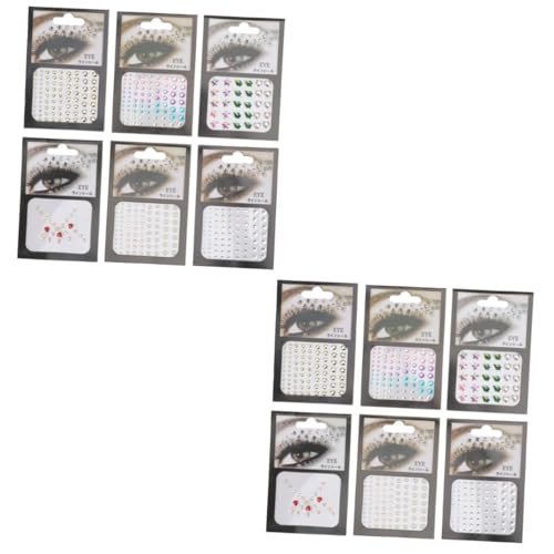 HAPINARY 2 Sets Party-orientierte Augen-strass-aufkleber Super Glänzende Aufkleber Einfach Anzubringen Für Veranstaltungen 6 Blätter X 2 von HAPINARY