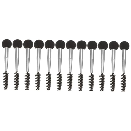 HAPINARY 12 Stk Doppelseitige Augenbrauenbürste Creme Wimpernzange Palette Flüssiger Lidschatten Liner Make-up-wimperntrenner Gefälscht Kosmetisches Auge Reinigungsmittel Aluminium von HAPINARY